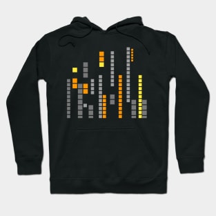 Geometric Pixel pattern orange gray Hoodie